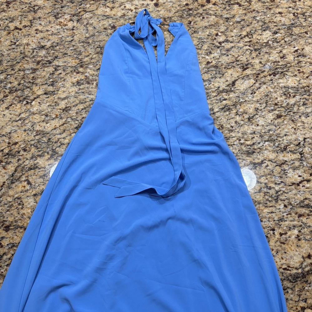 NEW Abercrombie & Fitch Blue Halter Maxi Dress XS ws